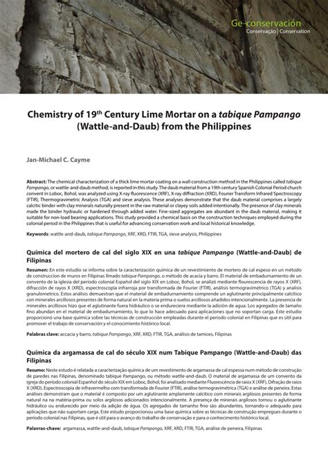 (PDF) Chemistry of 19th Century Lime Mortar on a .